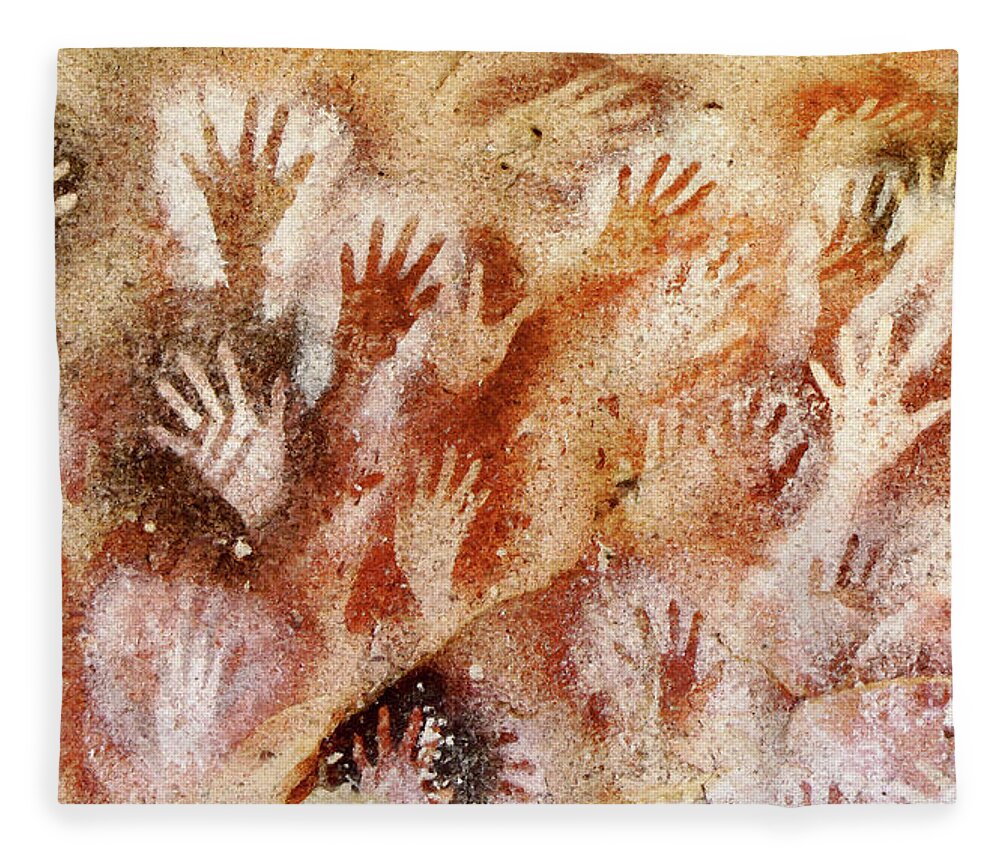 Cave Of The Hands Fleece Blanket featuring the digital art Cave of the Hands - Cueva de las Manos by Weston Westmoreland