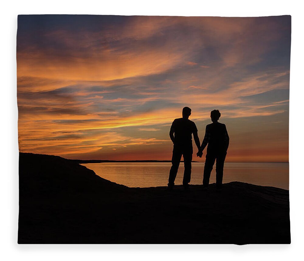 Sunset Fleece Blanket featuring the photograph Cavendish Sunset by Douglas Wielfaert