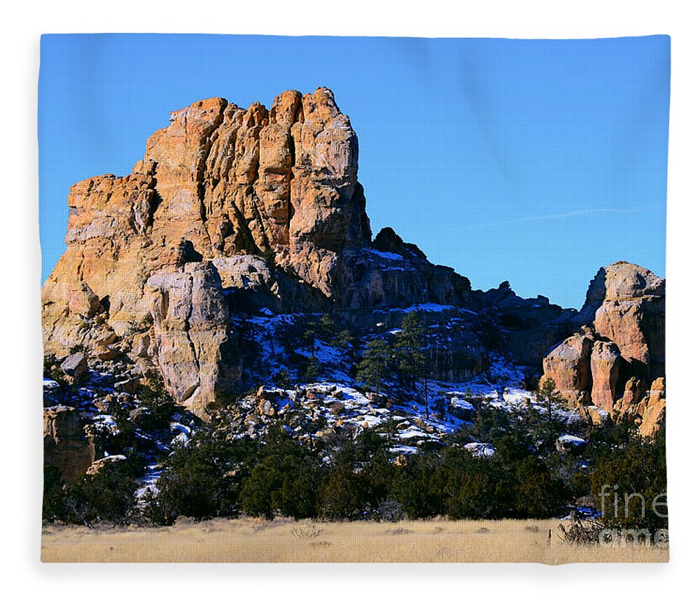 Southwest Landscape Fleece Blanket featuring the photograph Cebollita bluff by Robert WK Clark