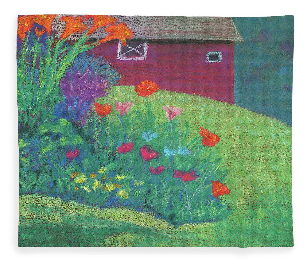 Art Fleece Blanket featuring the pastel Celebration by Anne Katzeff