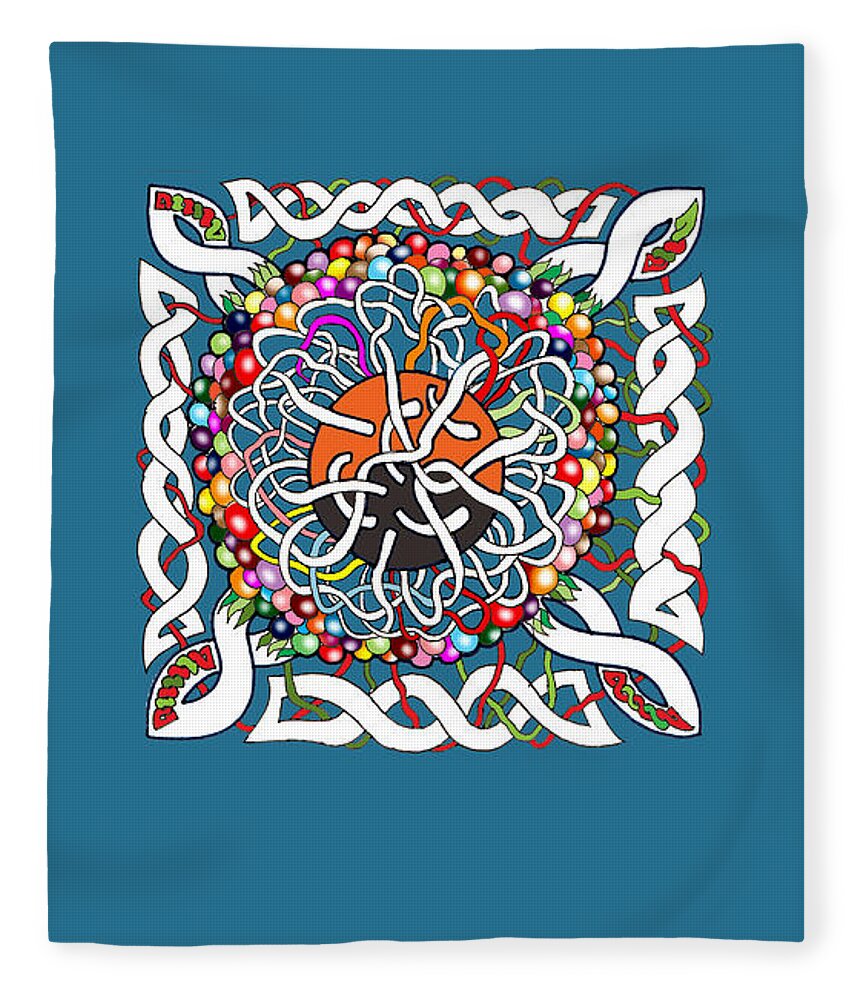 Celtic Art Fleece Blanket featuring the drawing Celts Box by Gala Hutton