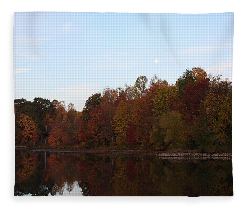 Centennial Fleece Blanket featuring the photograph Centennial Lake Autumn - Northeast Colors by Ronald Reid