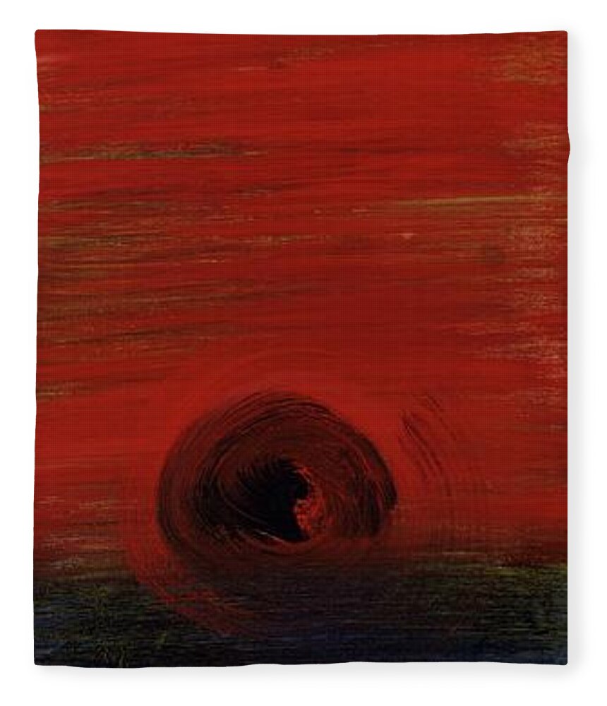Abstract Fleece Blanket featuring the painting Centered in Love by Angela Bushman