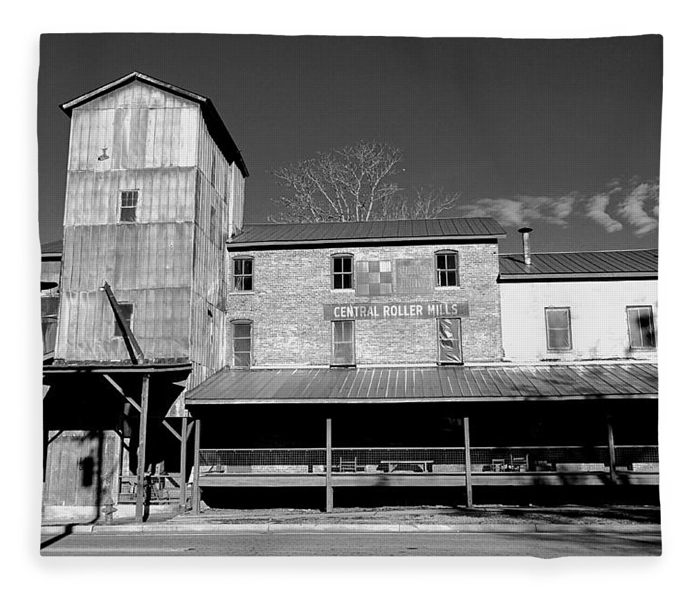  Fleece Blanket featuring the photograph Central Roller Mill by Rodney Lee Williams