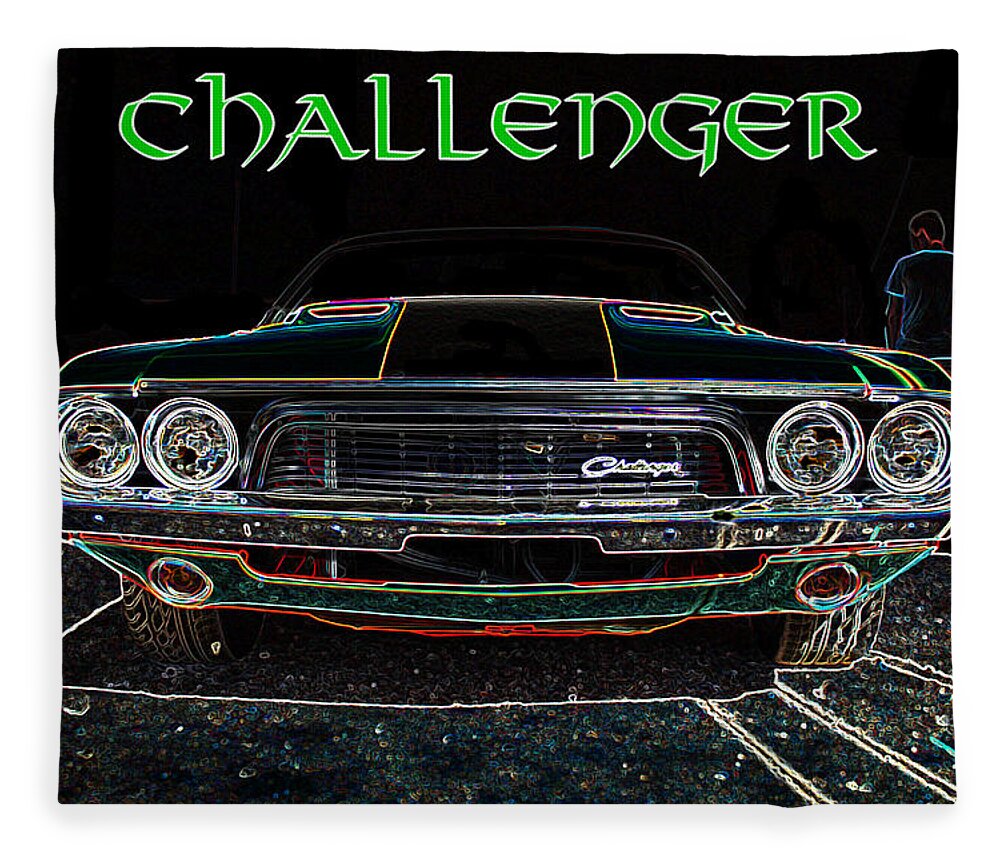 Dodge Fleece Blanket featuring the digital art Challenger wallhanger by Darrell Foster