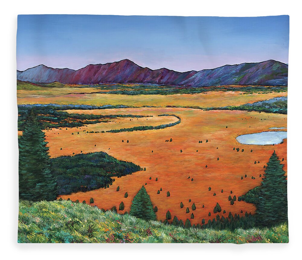 Wyoming Fleece Blanket featuring the painting Chasing Heaven by Johnathan Harris