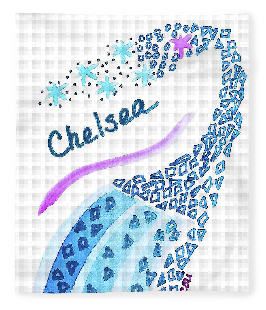 Chelsea Fleece Blanket featuring the drawing Chelsea 2 by Corinne Carroll