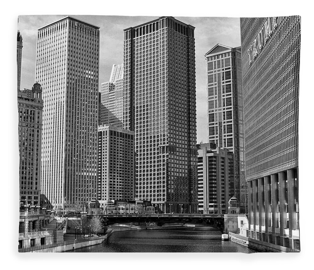 Chicago Fleece Blanket featuring the photograph Chicago River by Jackson Pearson