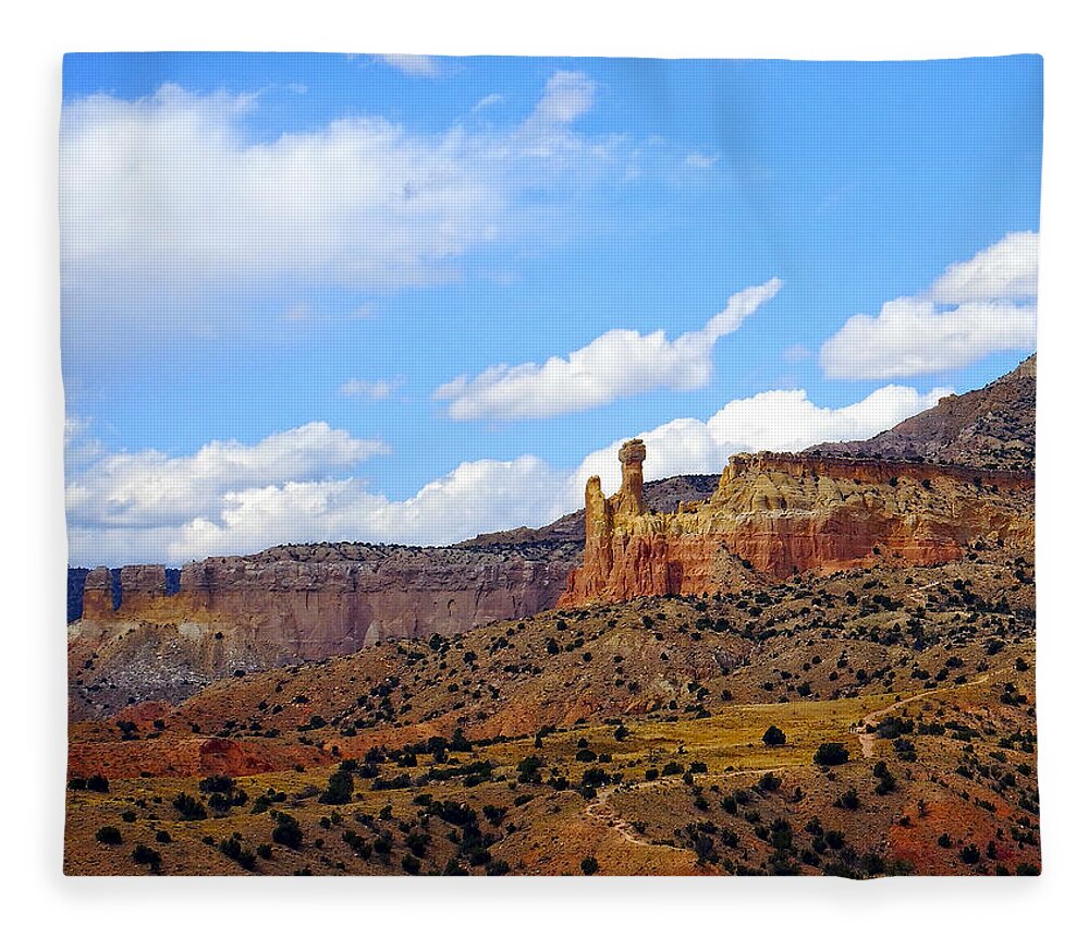 Ghost Ranch Fleece Blanket featuring the photograph Chimney Rock Ghost Ranch New Mexico by Kurt Van Wagner