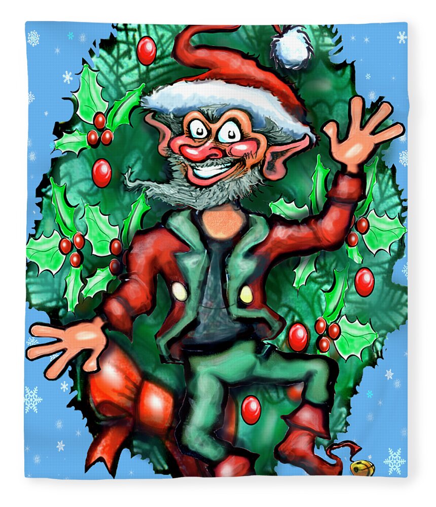 Christmas Fleece Blanket featuring the digital art Christmas Elf by Kevin Middleton