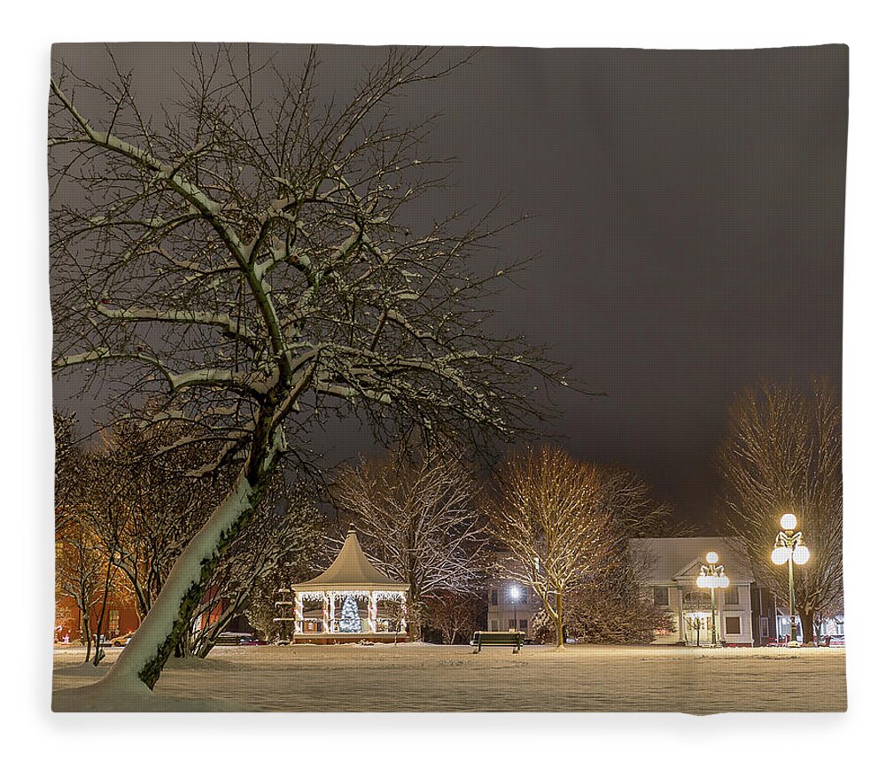 Vermont Fleece Blanket featuring the photograph Christmas Evening in the Park by Tim Kirchoff