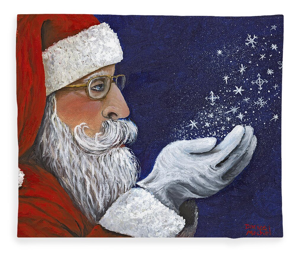 Person Fleece Blanket featuring the painting Christmas Wish by Darice Machel McGuire