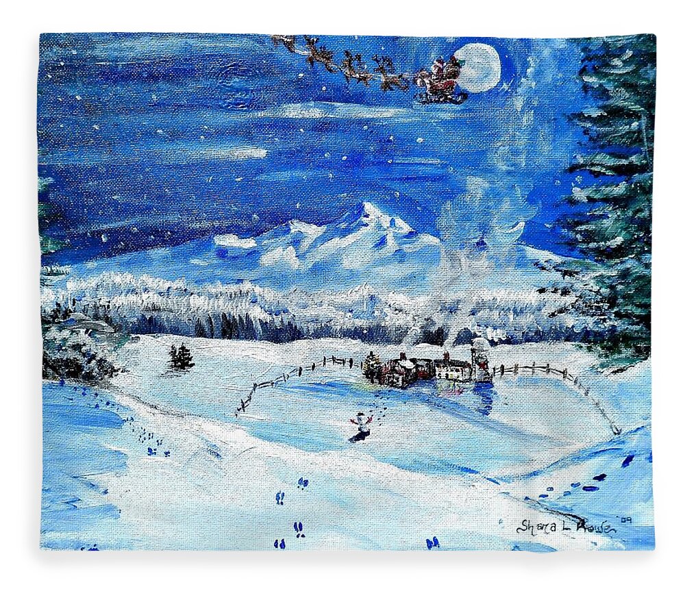 Christmas Fleece Blanket featuring the painting Christmas Wonderland by Shana Rowe Jackson