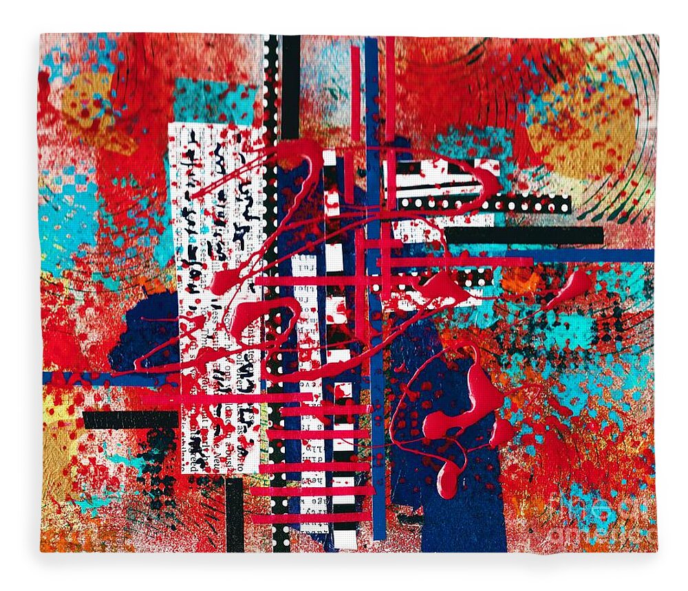 #abstracts #contemporary #modern #allisonconstantino #art Fleece Blanket featuring the painting Cinema by Allison Constantino