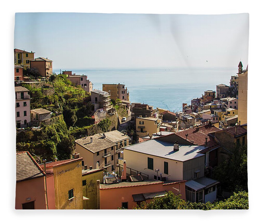 Canon Fleece Blanket featuring the photograph Cinque Terre Riomaggiore by John McGraw