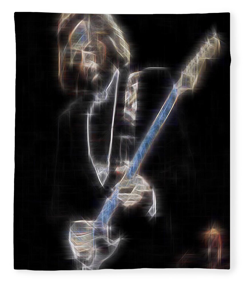 Portraits Of Celebrities Fleece Blanket featuring the digital art Clapton by Kenneth Armand Johnson