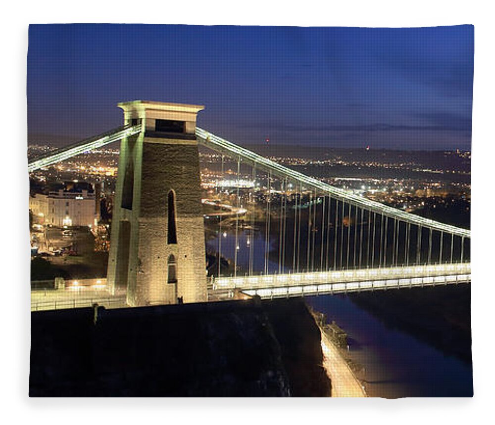 Clifton Suspension Bridge Fleece Blanket featuring the photograph Clifton Suspension Bridge by Tony Mills