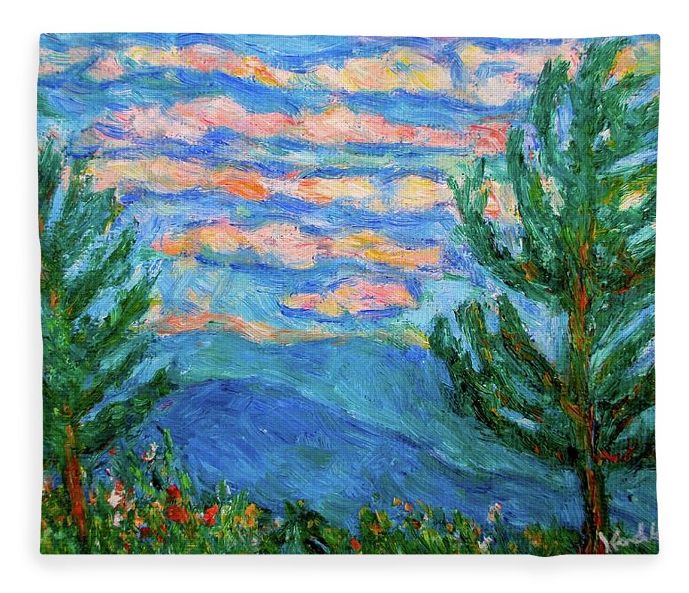 Landscape Fleece Blanket featuring the painting Cloud Color by Kendall Kessler
