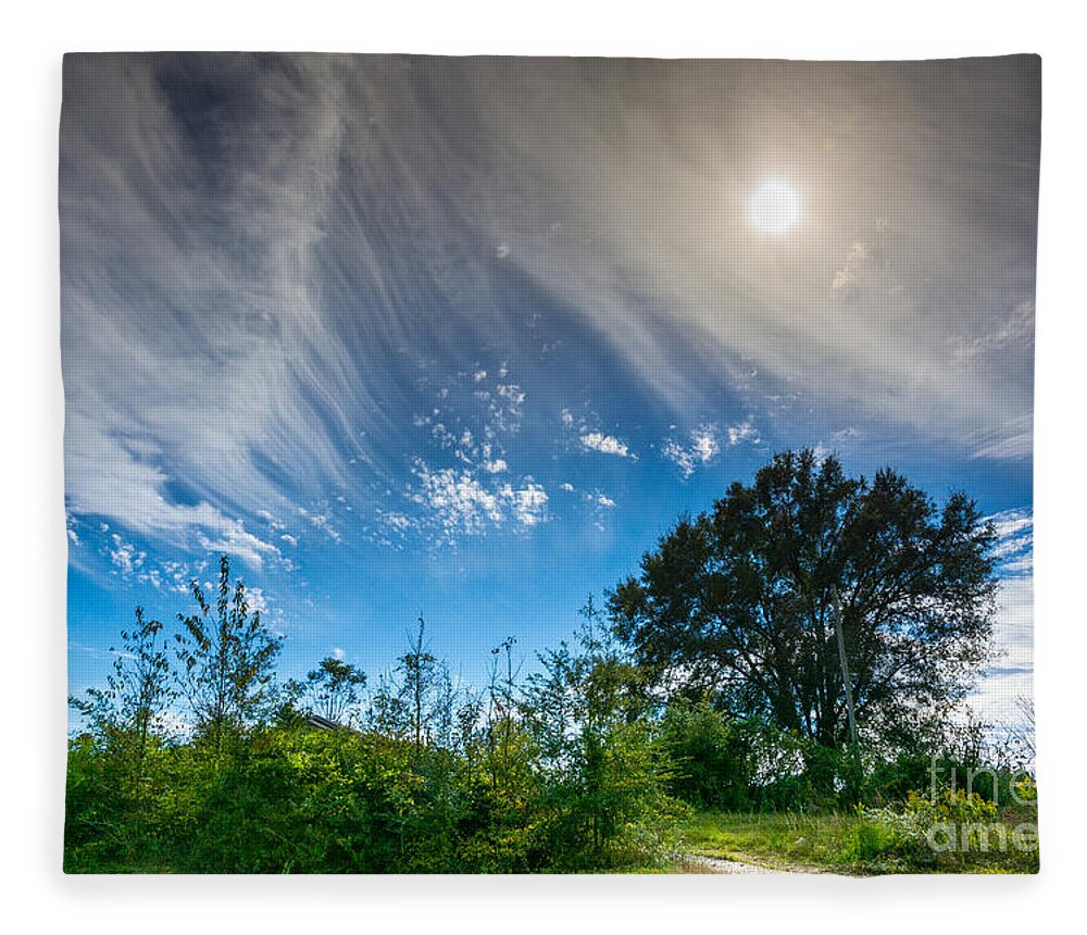 Farm House Fleece Blanket featuring the photograph Cloud Veils by Metaphor Photo