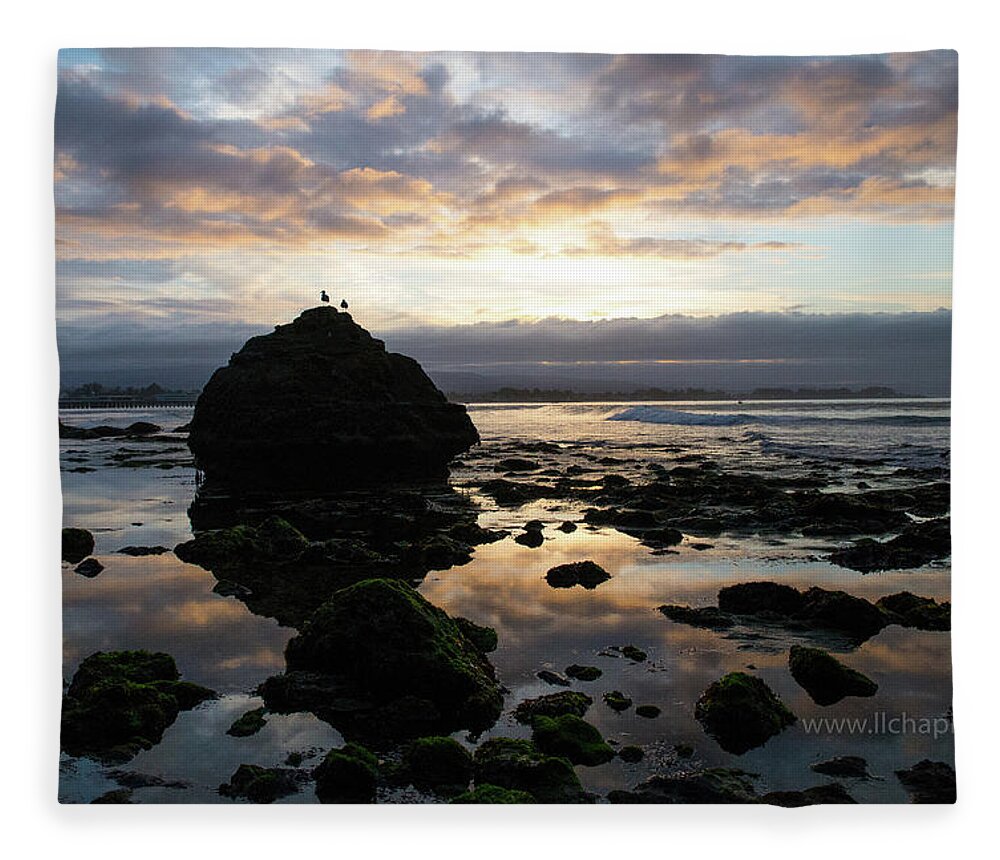 West Cliff Fleece Blanket featuring the photograph Clouds in the sea by Lora Lee Chapman