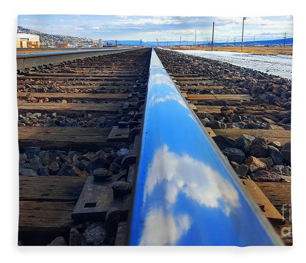 Southwest Landscape Fleece Blanket featuring the photograph Clouds on the rail by Robert WK Clark