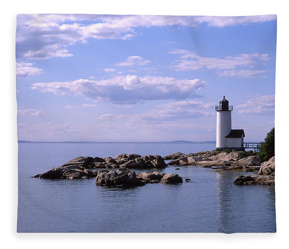 Landscape Lighthouse New England Nautical Fleece Blanket featuring the photograph Cnrf0901 by Henry Butz