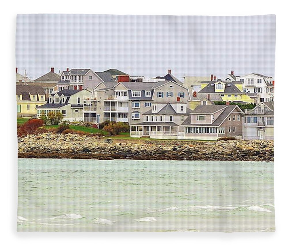 Ocean Fleece Blanket featuring the pyrography Coastal Community by Harry Moulton