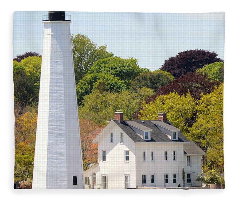 Lighthouse Fleece Blanket featuring the photograph Coastal Lighthouse-C by Charles HALL