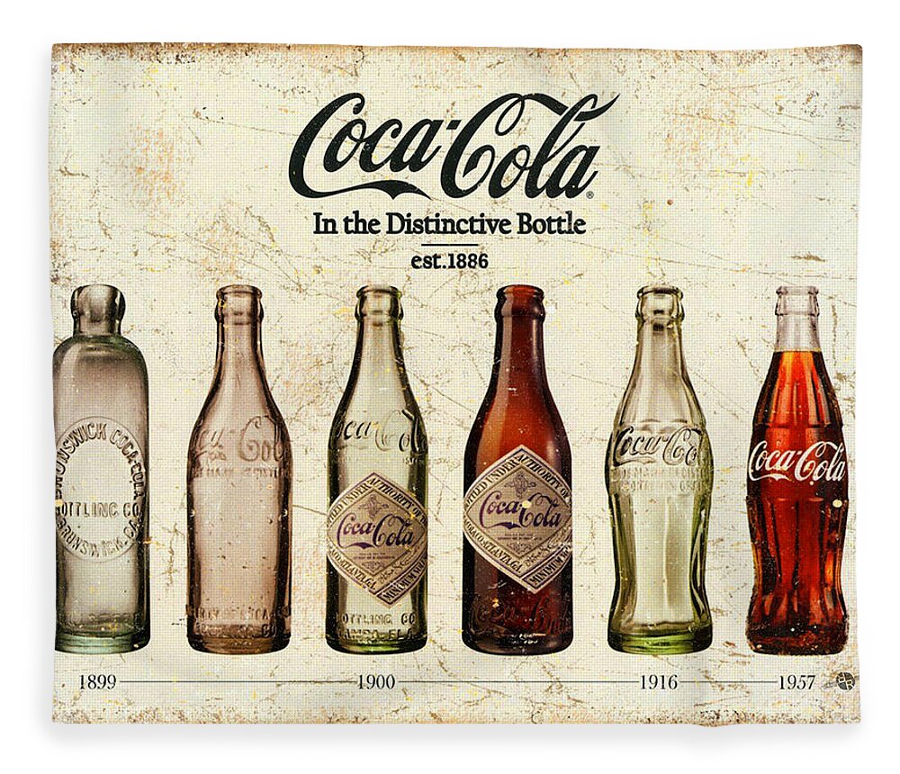 Coca-Cola Bottle Vintage Fleece Blanket by Rubino - Pixels