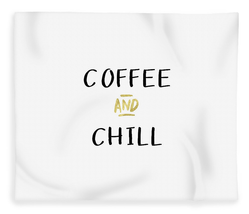 Coffee Fleece Blanket featuring the digital art Coffee And Chill-Art by Linda Woods by Linda Woods