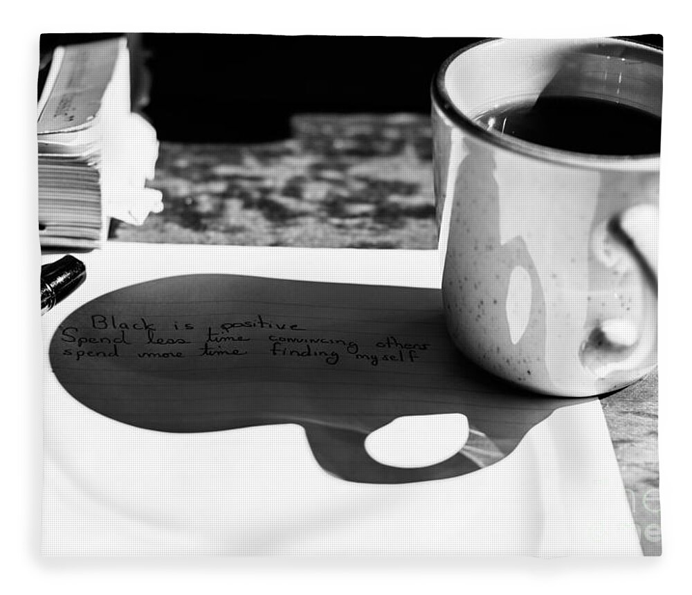 Coffee Fleece Blanket featuring the photograph Coffee Poetry by Metaphor Photo