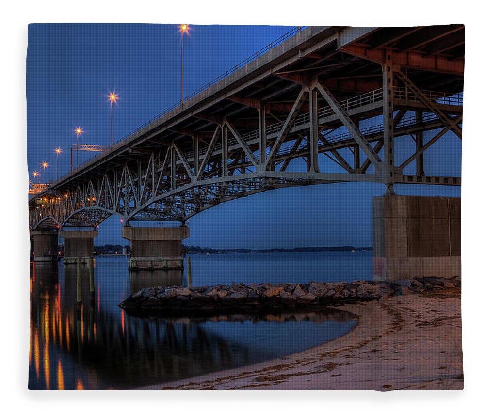 Bridge Fleece Blanket featuring the photograph Coleman from the Beach by Jerry Gammon