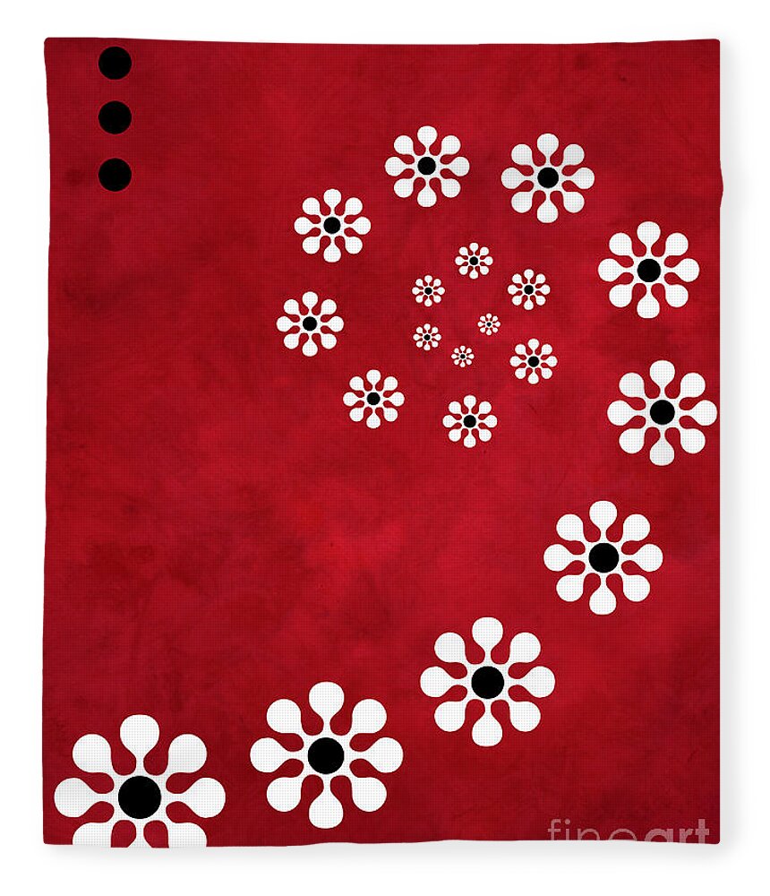 Red Fleece Blanket featuring the digital art Colimacon by Aimelle Ml