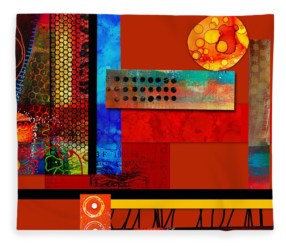 Abstract Art Fleece Blanket featuring the mixed media Collage Abstract 2 by Patricia Lintner