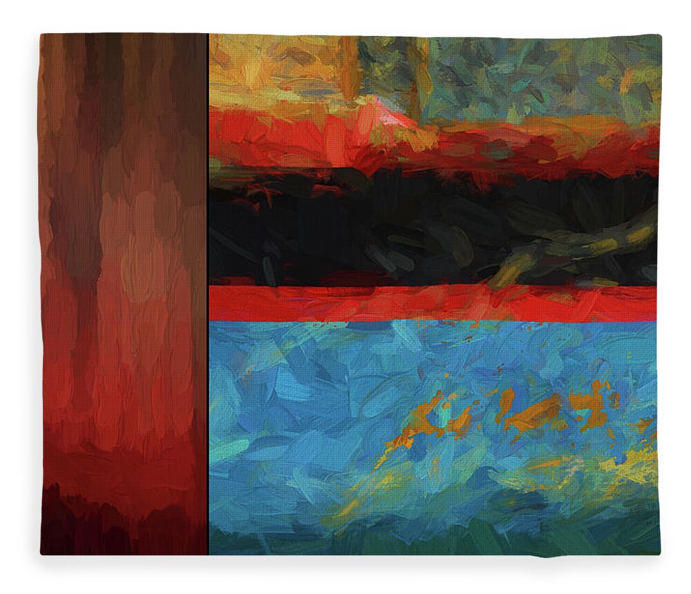Abstract Fleece Blanket featuring the digital art Color Abstraction LXI by David Gordon