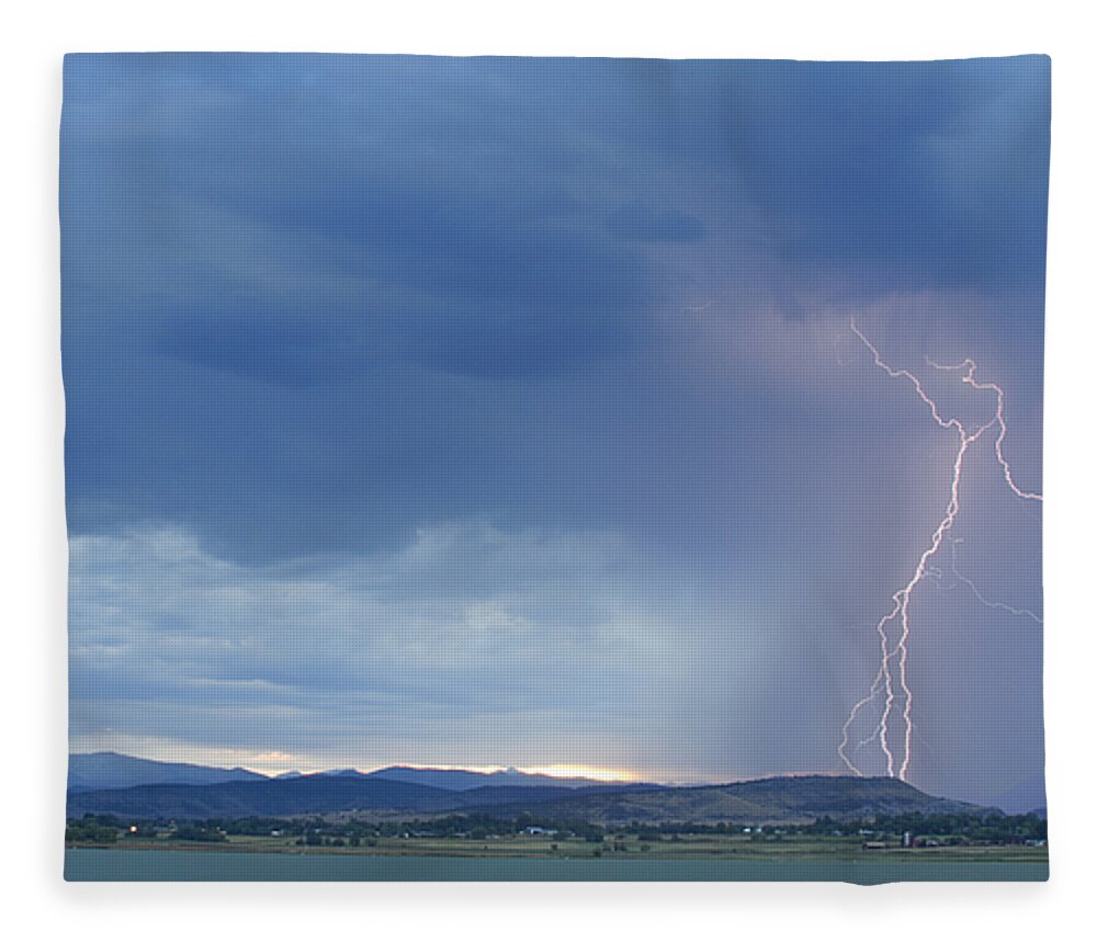 July Fleece Blanket featuring the photograph Colorado Rocky Mountains Foothills Lightning Strikes by James BO Insogna