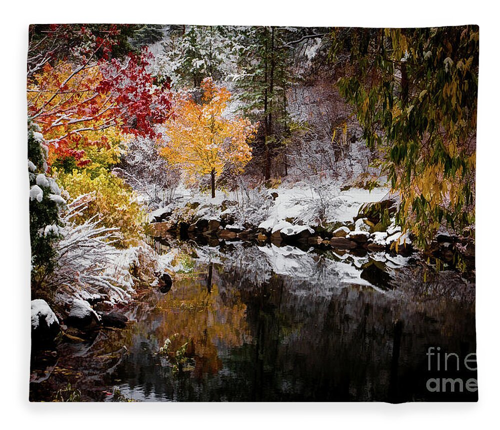 Jon Burch Fleece Blanket featuring the photograph Colorful Pond by Jon Burch Photography