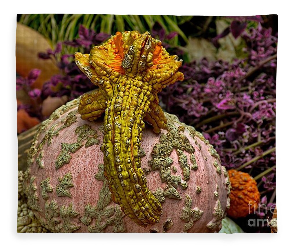 Squash Fleece Blanket featuring the photograph Coming to Get You by Diana Mary Sharpton