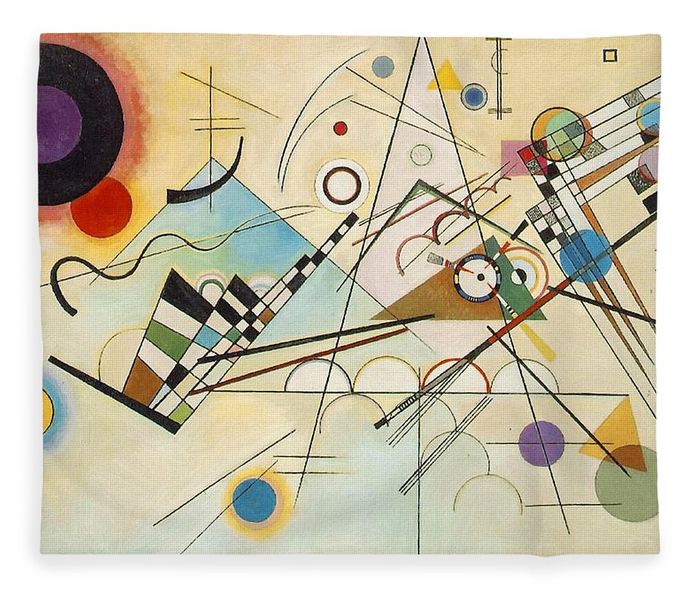 Wassily Kandinsky Fleece Blanket featuring the painting Composition VIII by Wassily Kandinsky
