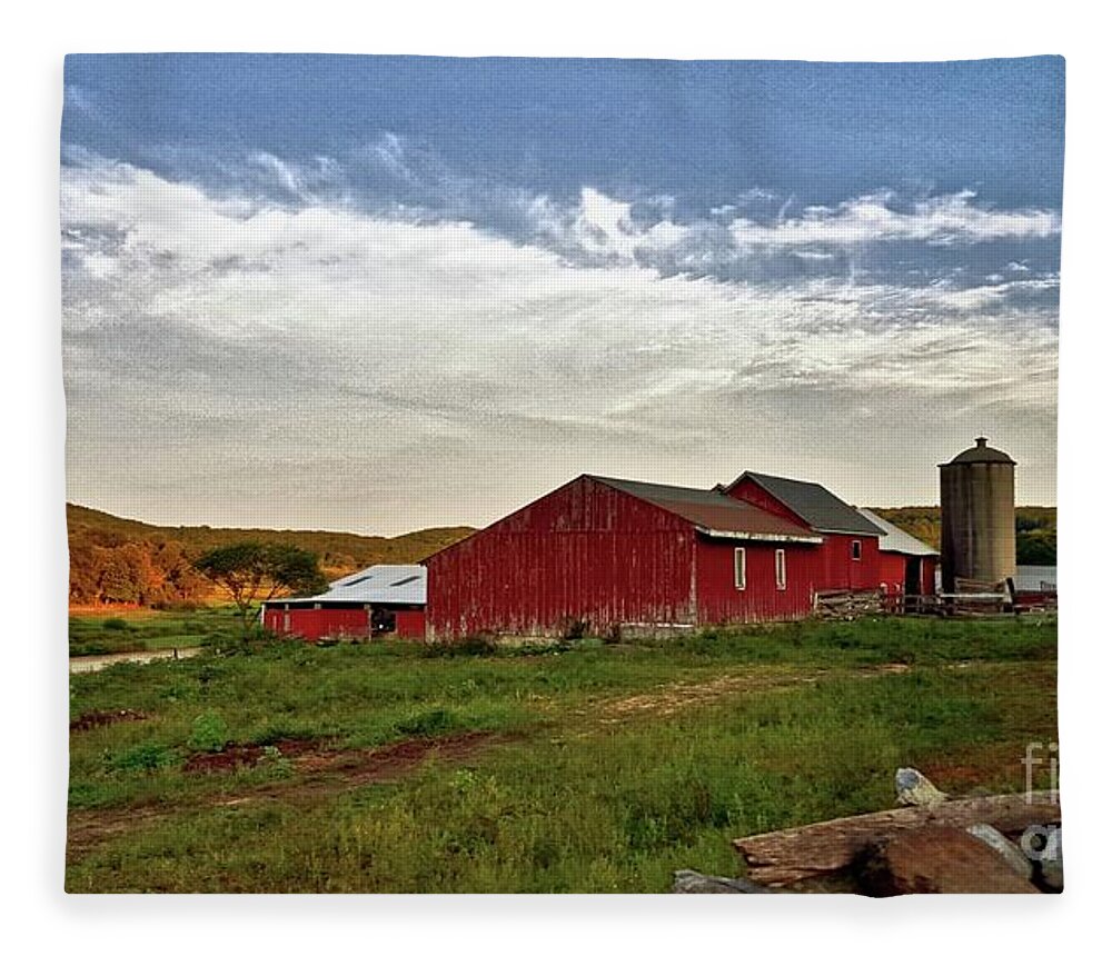 This Farm Is Located In Rural Warren Fleece Blanket featuring the photograph Connecticut Country by Dani McEvoy
