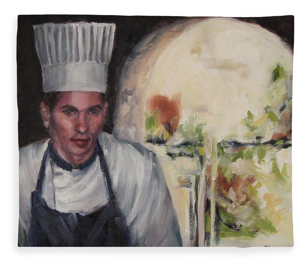 Chef Fleece Blanket featuring the painting Cook's Passage by Connie Schaertl