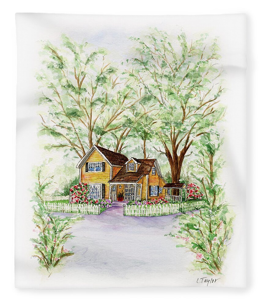 Ashland Fleece Blanket featuring the painting Corner Charmer by Lori Taylor