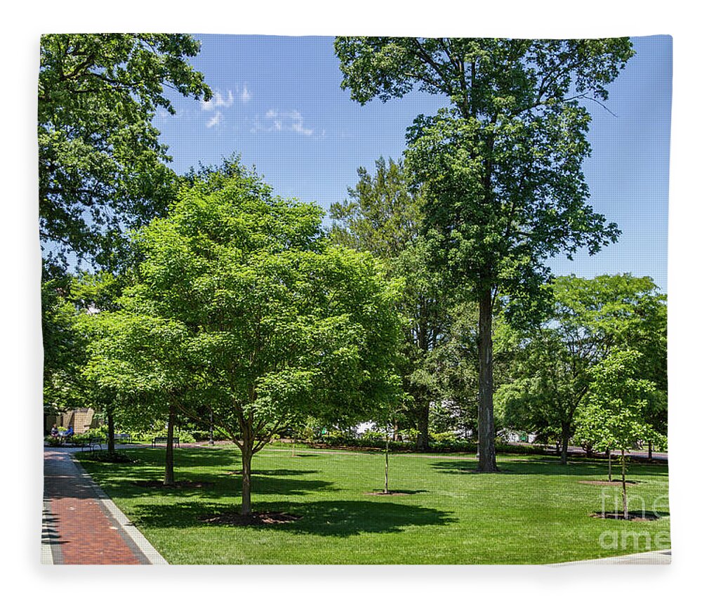 Vu Fleece Blanket featuring the photograph Corr Hall Green Space by William Norton