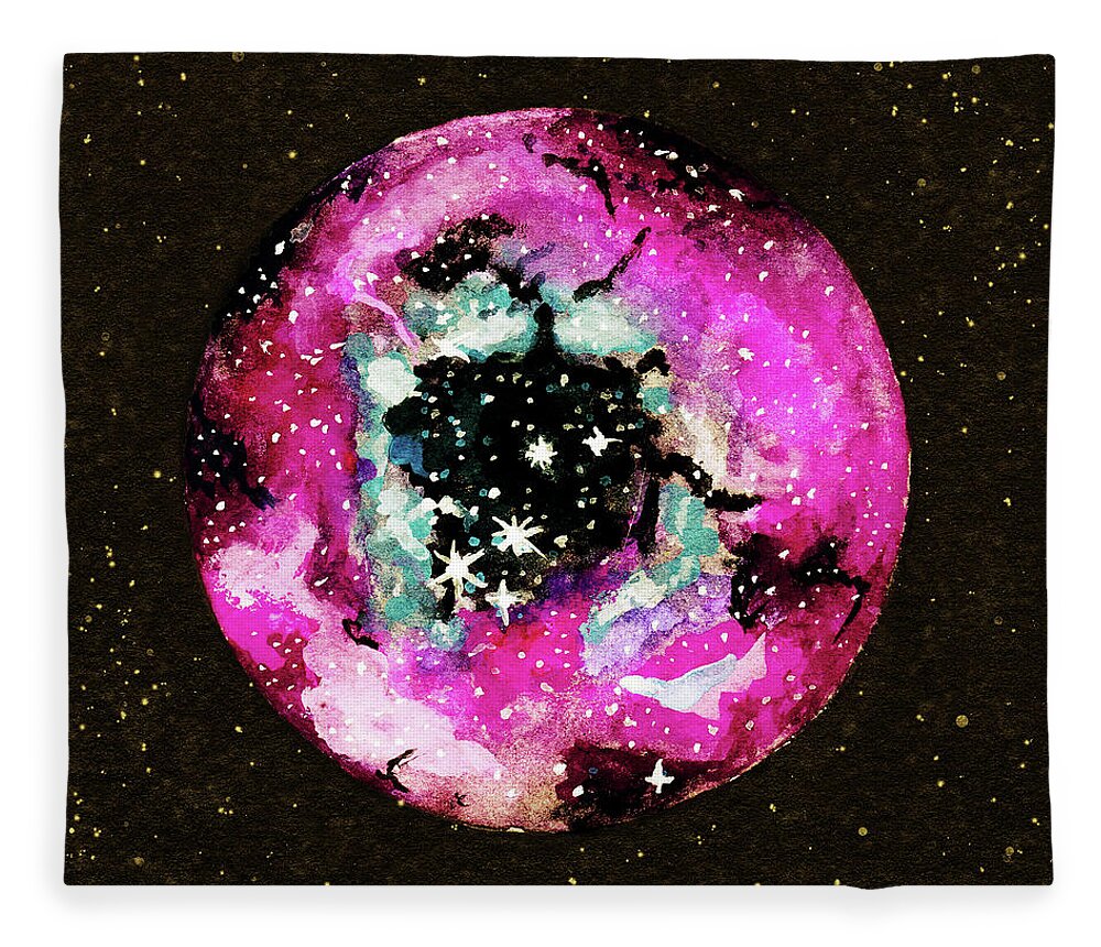 Sky Fleece Blanket featuring the painting Womb of the Universe by Srimati Arya Moon