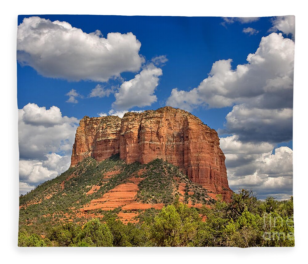 Travel Fleece Blanket featuring the photograph Courthouse Butte by Louise Heusinkveld