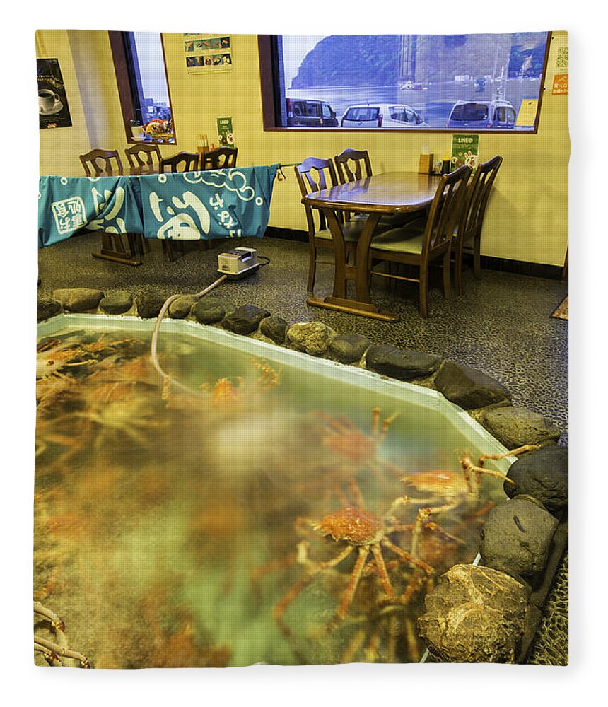 Izu Peninsula Fleece Blanket featuring the photograph Crab Shack Japanese Style by Daryl L Hunter