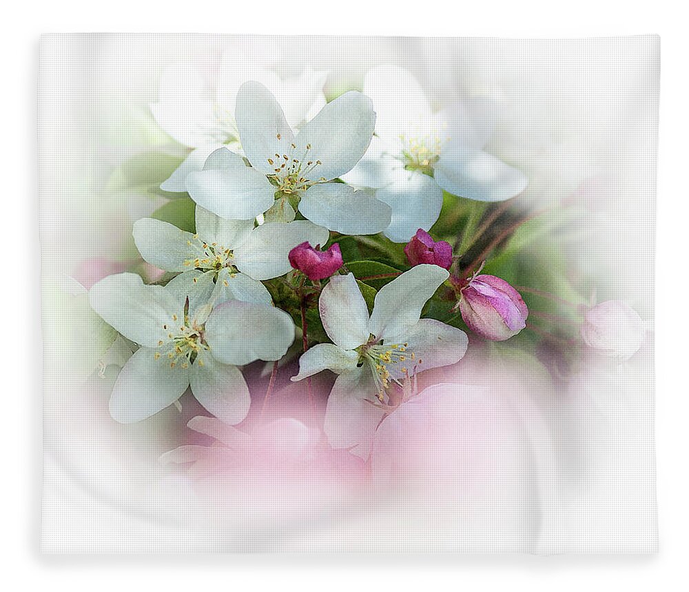 Crabapple Flowers Fleece Blanket featuring the photograph Crabapple Blossoms 3 - by Julie Weber