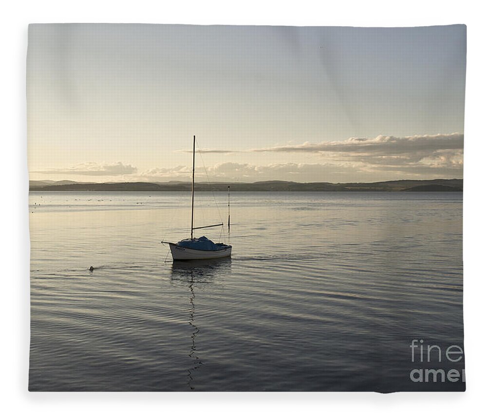 Boat Fleece Blanket featuring the photograph Cramond. Boat. by Elena Perelman