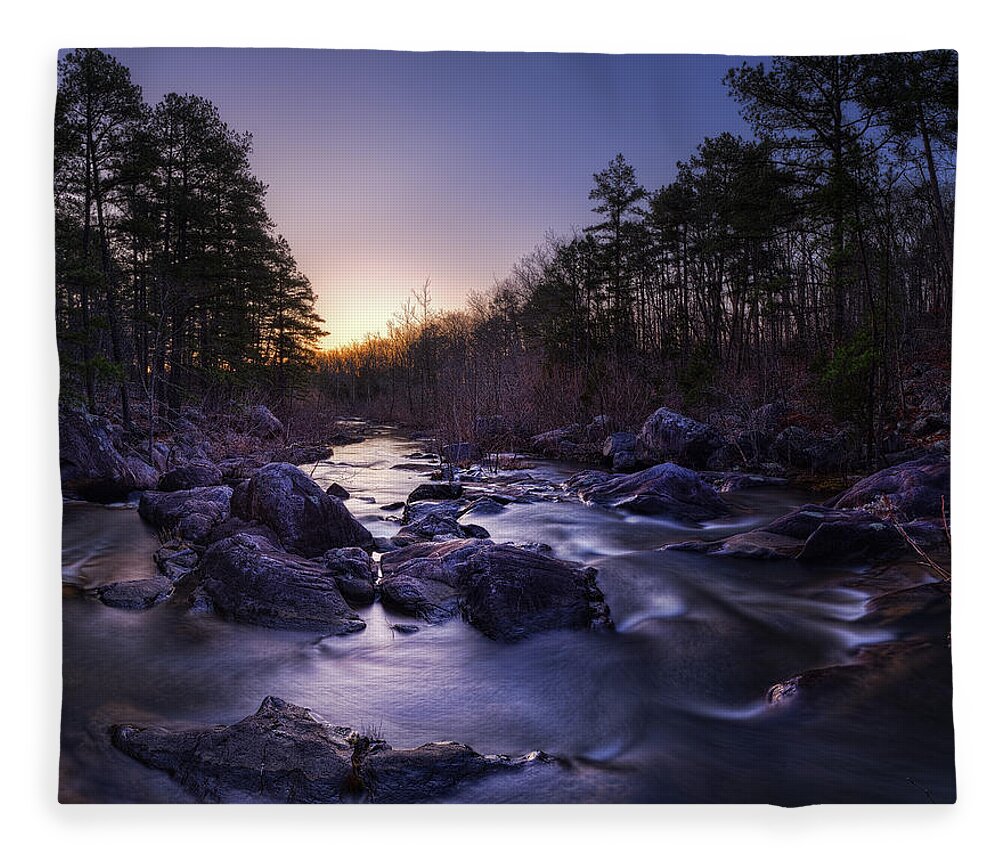 Crane Pond Creek Fleece Blanket featuring the photograph Crane pond Creek by Robert Charity