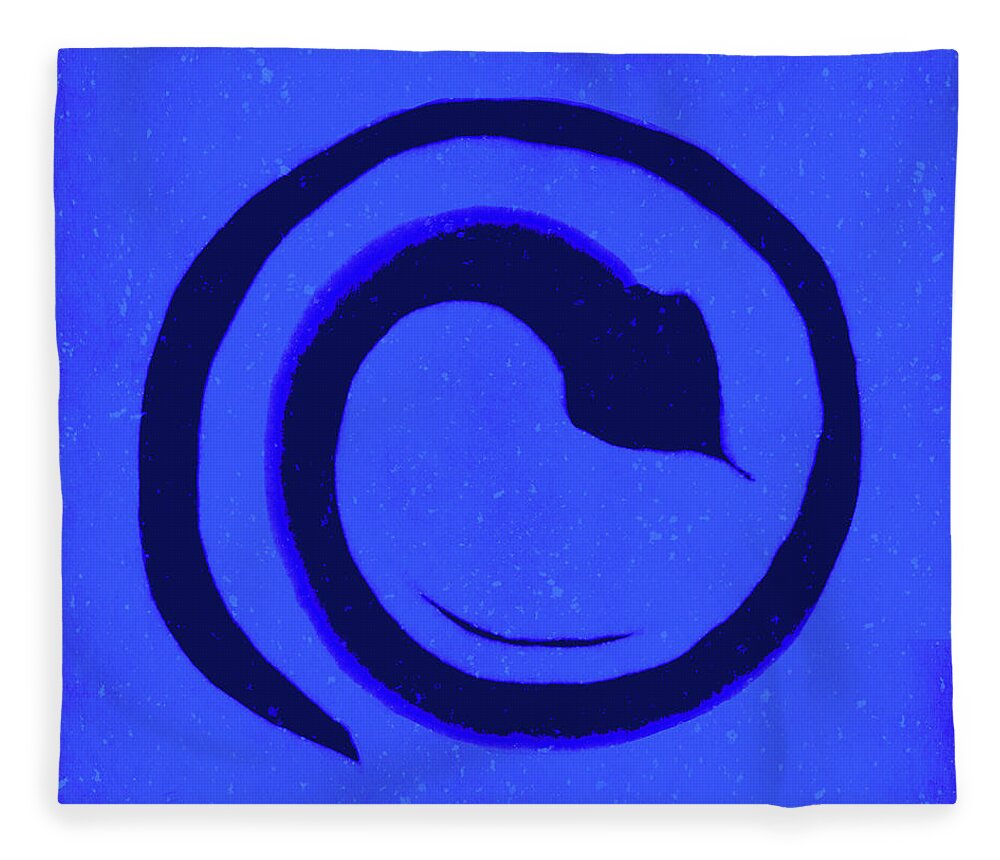 Blue Fleece Blanket featuring the digital art Creative Movement Meditation for the Throat Chakra by Janis Kirstein